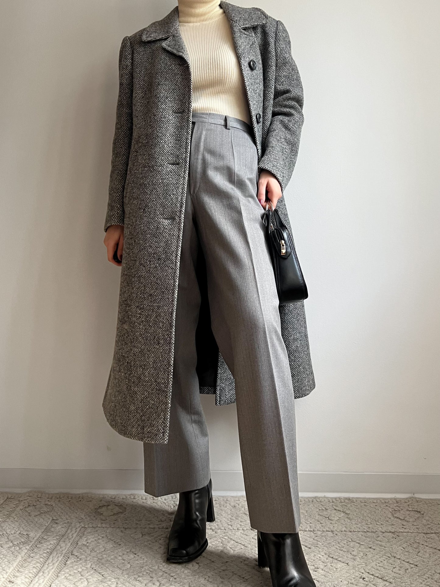 Cappotto in tweed grigio