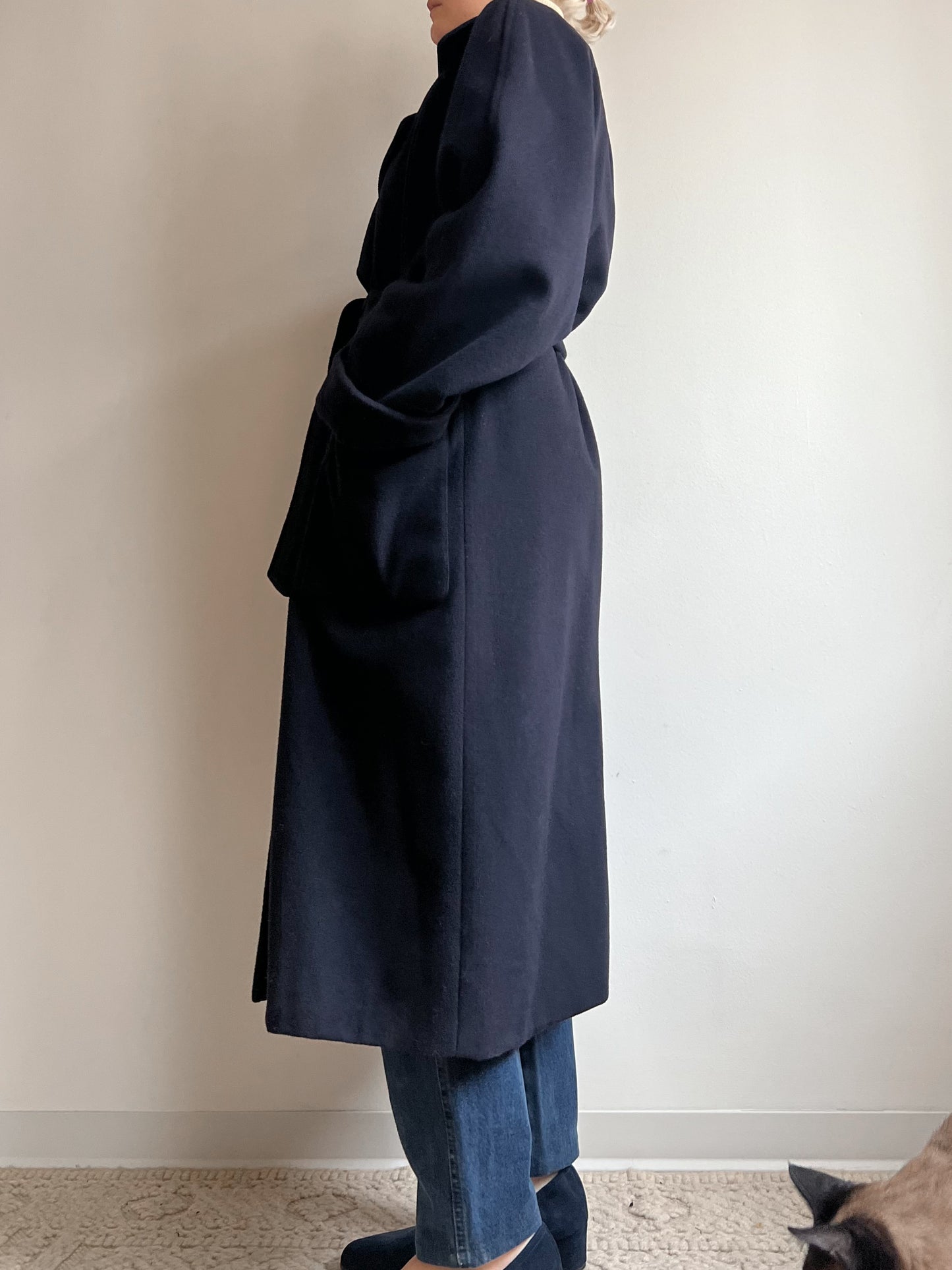 Cappotto blu Loro Piana in lana e cashmere