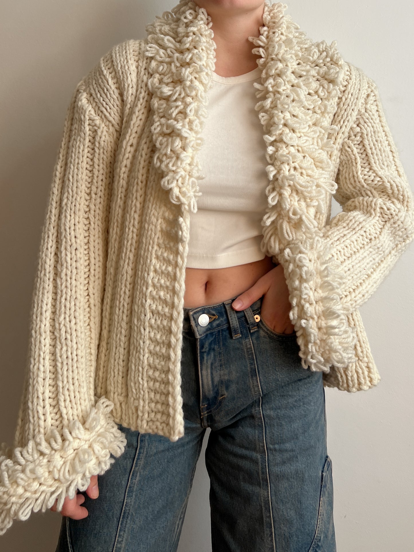 Wool blend maxi cardigan